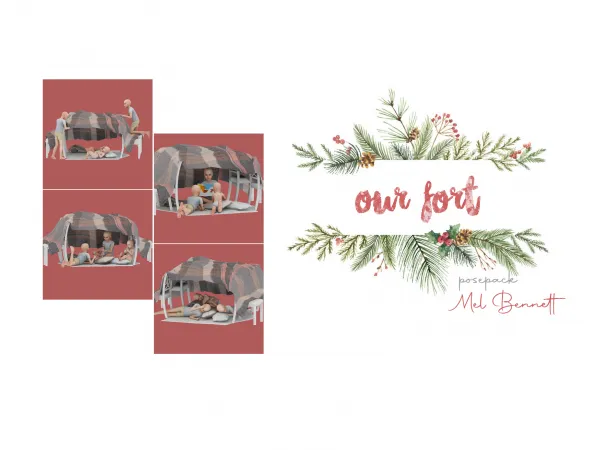 Alpha Advent Calendar 15 Our Fort Posepack by melbennett - The Sims 4 Custom Content