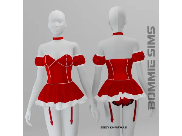 Alpha Sexy Chritmas Dress - The Sims 4 Custom Content