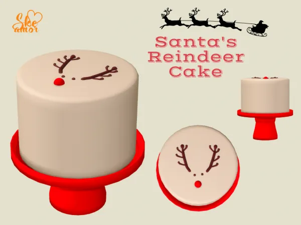 Maxis Match Santa's Reindeer Cake by Skeamor - The Sims 4 Custom Content