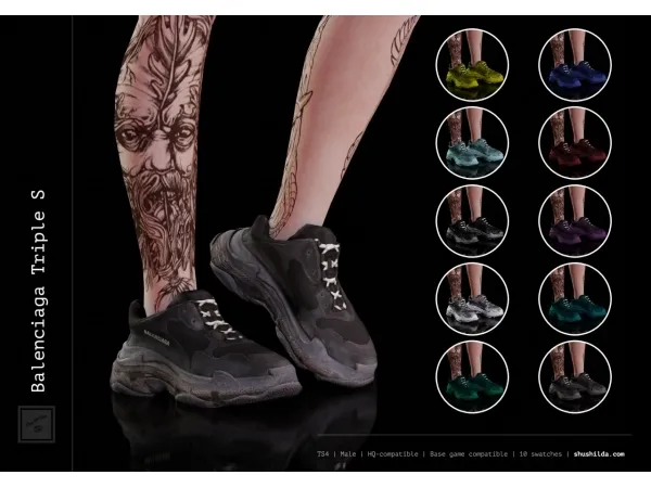 Alpha Balenciaga Triple S by simsfinds - The Sims 4 Custom Content