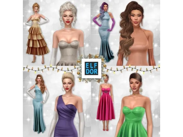 Alpha New Year's Set December Collection 1 by elfdor - The Sims 4 Custom Content