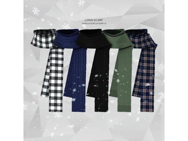 Alpha Long Scarf by [Gorilla Gorilla Gorilla] - The Sims 4 Custom Content