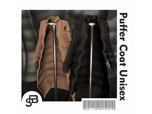 Alpha PUFFER COAT UNISEX by diggoverse - The Sims 4 Custom Content