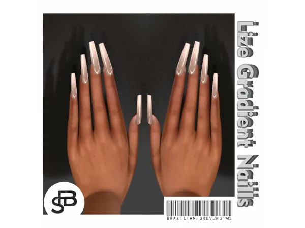 Alpha LIZE GRADIENT NAILS by diggoverse - The Sims 4 Custom Content