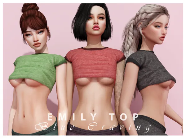 Mix Blue Craving Emily Sport Top by bluecraving - The Sims 4 Custom Content