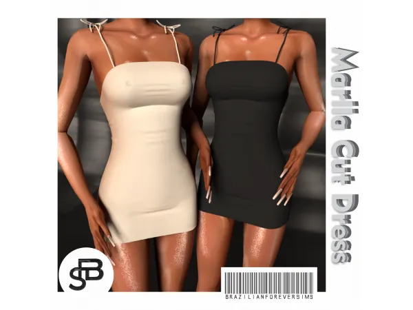 Alpha MARLLA DRESS by diggoverse - The Sims 4 Custom Content