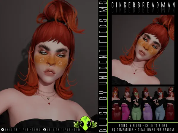 Alpha Gingerbread Man Blush - The Sims 4 Custom Content