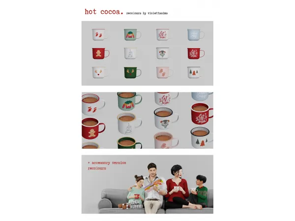 Mix Cozy hot cocoa mugs for your sim by simsfinds - The Sims 4 Custom Content