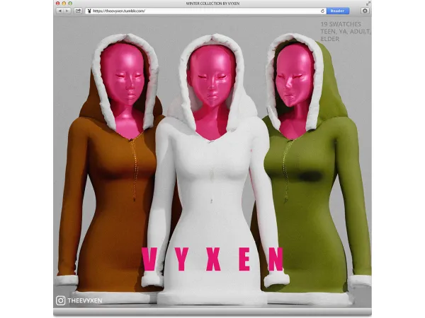 Alpha [vyxen] cozy dress by vyxen - The Sims 4 Custom Content