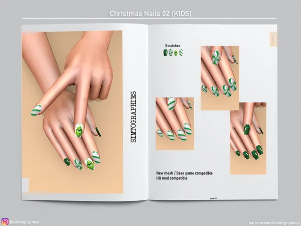 Alpha Christmas Nails 02 - The Sims 4 Custom Content