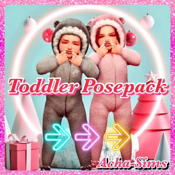 Maxis Match Acha Toddler's Posepack 1 by simsfinds - The Sims 4 Custom Content