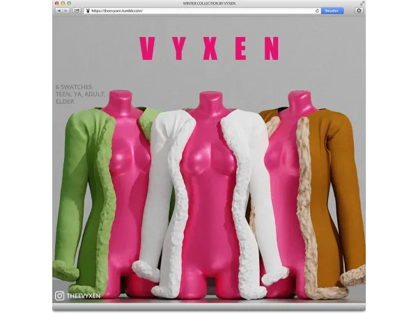 Alpha [vyxen] fur coat by vyxen - The Sims 4 Custom Content