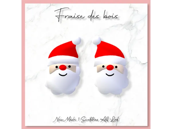 Mix [Sbe] Santa Earrings by simsfinds - The Sims 4 Custom Content