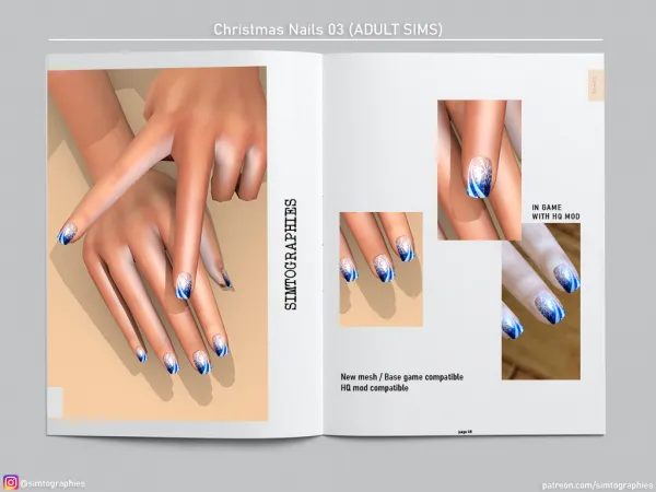 Alpha Christmas Nails 03 by simtographies - The Sims 4 Custom Content