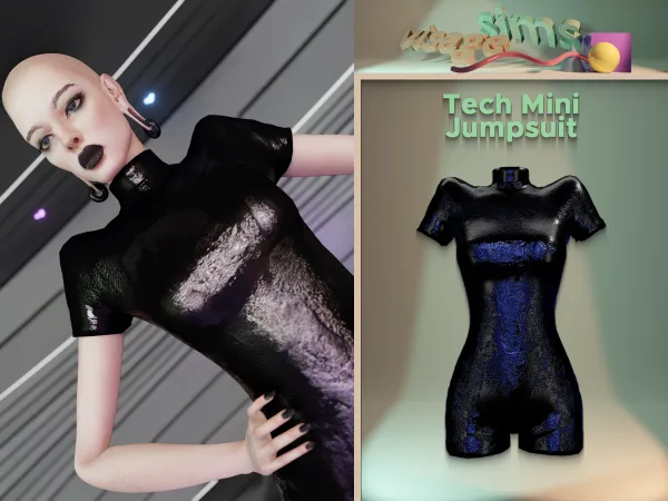 Alpha Tech Mini Jumpsuit by v1s4g3 - The Sims 4 custom content