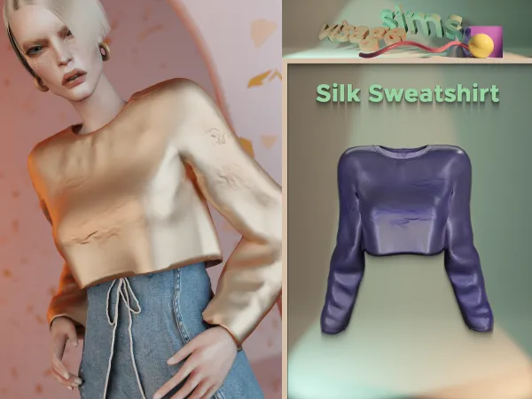 Alpha Silk Sweatshirt by v1s4g3 - The Sims 4 custom content