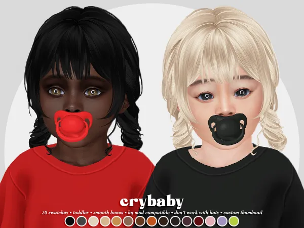 Alpha crybaby nikki hair (kotehok) by crybaby - The Sims 4 Custom Content
