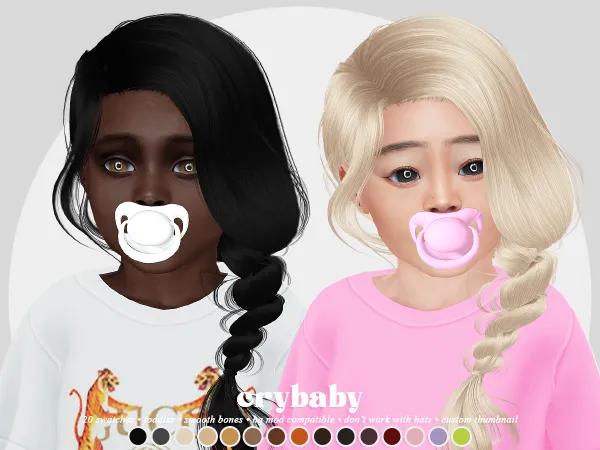 Alpha crybaby freesia hair (newsea) by crybaby - The Sims 4 Custom Content