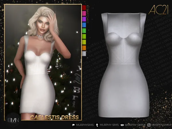 Alpha Caelestis Dress [AC21 Day 22] by bradford - The Sims 4 Custom Content
