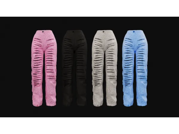 Alpha Ripped Jeans v2 by simmerkatex - The Sims 4 Custom Content
