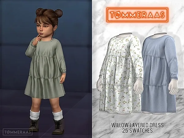 Alpha TØMMERAAS Willow Layered Dress (26) - The Sims 4 Custom Content
