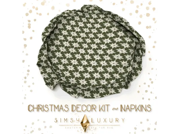 Alpha Christmas decor kit Napkins by Sims4Luxury - The Sims 4 Custom Content
