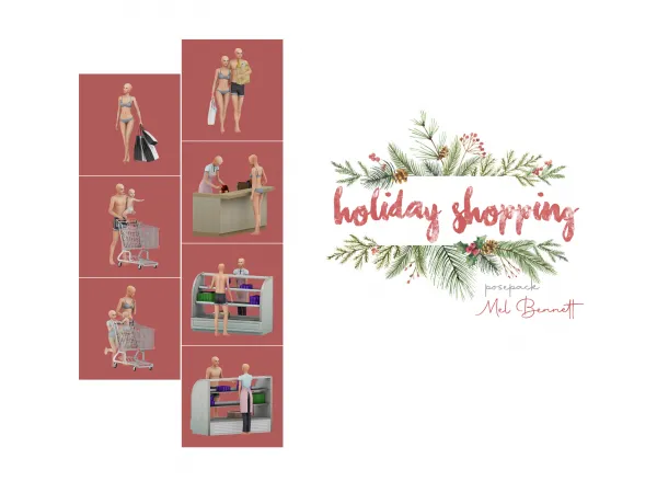 Mix Advent Calendar 17 Holiday Shopping Posepack - The Sims 4 Custom Content