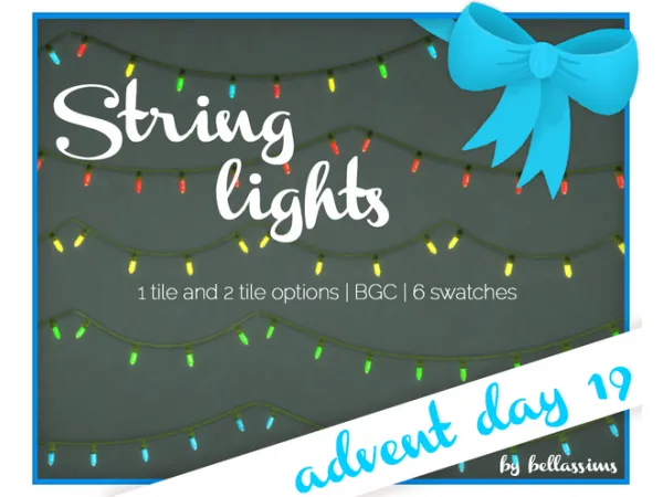 Maxis Match Advent Day 19 String Lights by Bellassims - The Sims 4 Custom Content