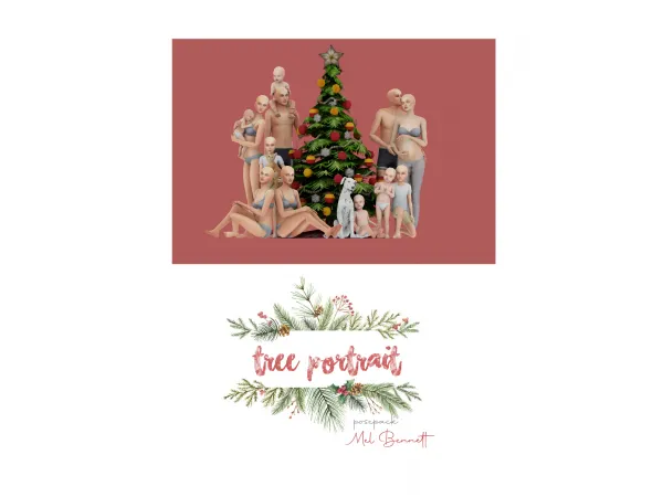 Mix Advent Calendar 22 Tree Portrait Posepack - The Sims 4 Custom Content