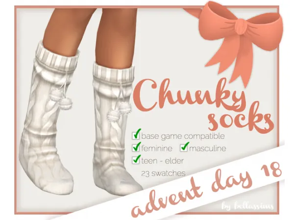 Maxis Match Advent Day 18 Chunky Socks by simsfinds - The Sims 4 Custom Content