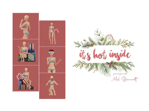 Mix Advent Calendar 20 It's Hot Inside Posepack - The Sims 4 Custom Content