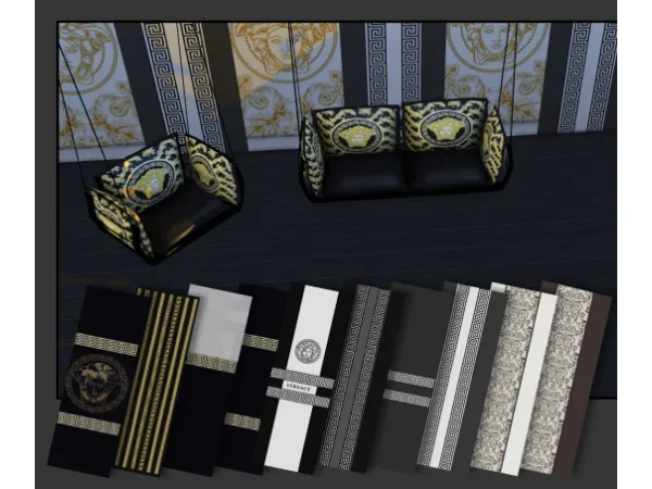 Alpha Wall coverings versace by fusionstylesims4 - The Sims 4 Custom Content