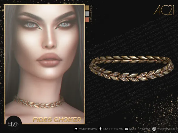 Alpha Fides Choker [AC21 Day 25] by bradford - The Sims 4 Custom Content