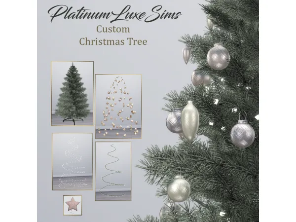 Alpha Custom Christmas Tree Set by simsfinds - The Sims 4 Custom Content