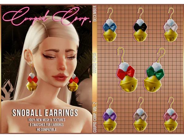 Mix CUUPID CORP Snoball Earrings Heels - The Sims 4 Custom Content