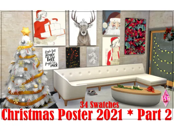 Maxis Match Christmas Poster 2021 Part 2 - The Sims 4 Custom Content