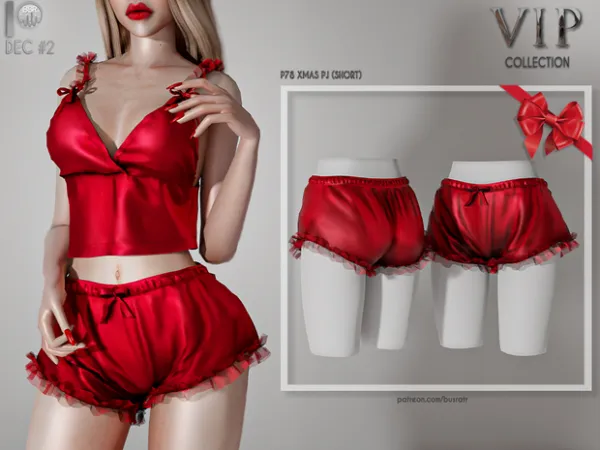 Alpha XMAS PJ (SHORT) P78 tr by busratr - The Sims 4 Custom Content