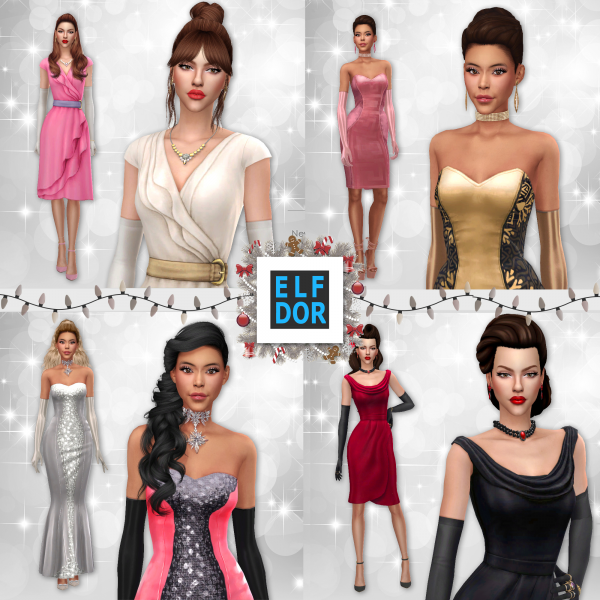 Maxis Match New Year's Set December Collection 2 by elfdor - The Sims 4 Custom Content