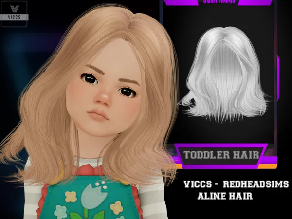 Alpha VICCS_REDHEAD ALINE CONVERTED FOR TODDLERS - The Sims 4 Custom Content