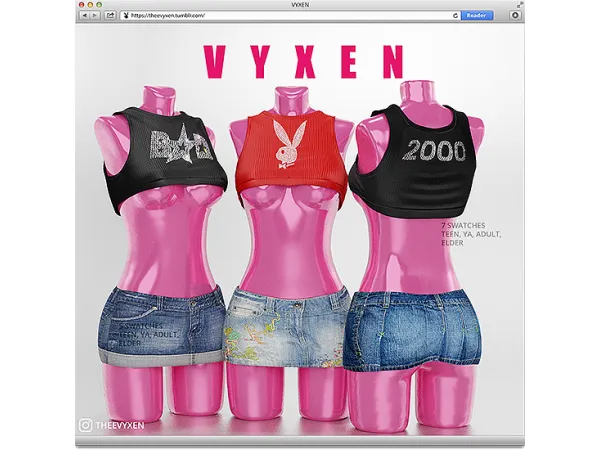 Alpha [ vyxen ] mini skirt by vyxen - The Sims 4 Custom Content