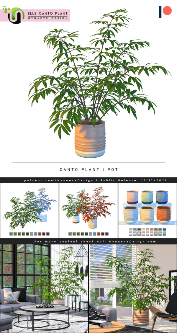Mix Elle Canto Plant by simsfinds - The Sims 4 Custom Content