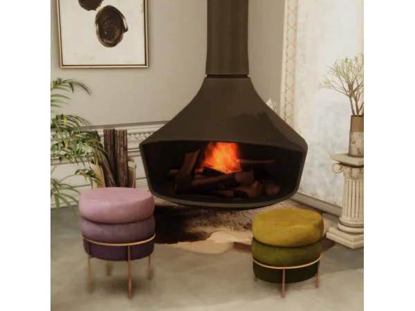 Maxis Match Velvet Stool Barstool by simsfinds - The Sims 4 Custom Content