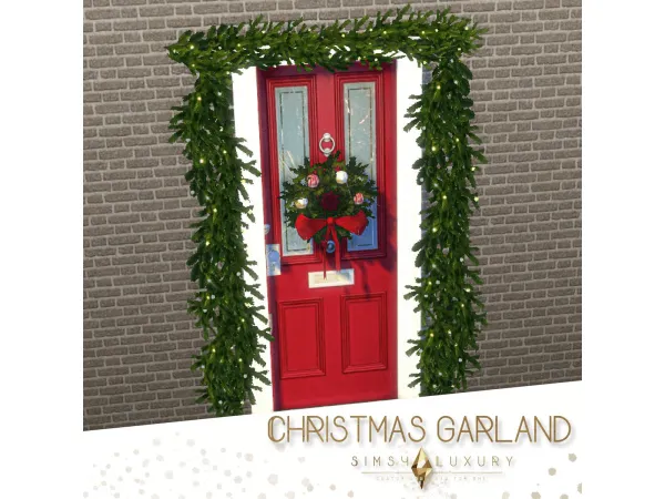 Alpha Christmas garland by Sims4Luxury - The Sims 4 Custom Content
