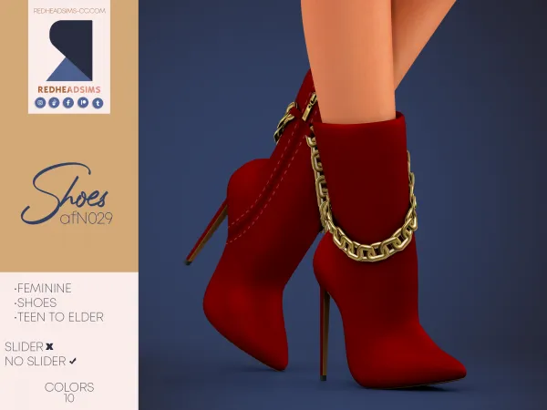 Alpha AF SHOES N029 NO SLIDER by redheadsims - The Sims 4 Custom Content