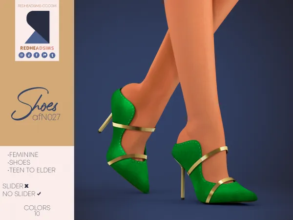 Alpha AF SHOES N027 NO SLIDER by redheadsims - The Sims 4 Custom Content
