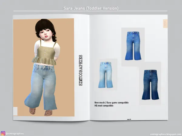 Alpha Sara jeans (Toddler Version) by simtographies - The Sims 4 Custom Content