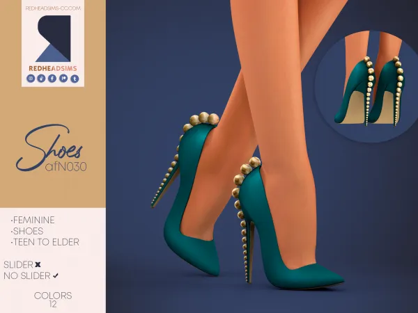 Alpha AF SHOES N030 NO SLIDER by redheadsims - The Sims 4 Custom Content