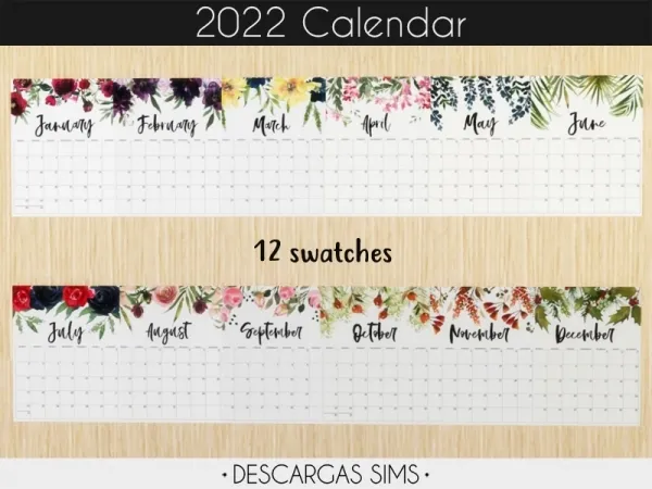 Maxis Match 2022 Calendar - The Sims 4 Custom Content