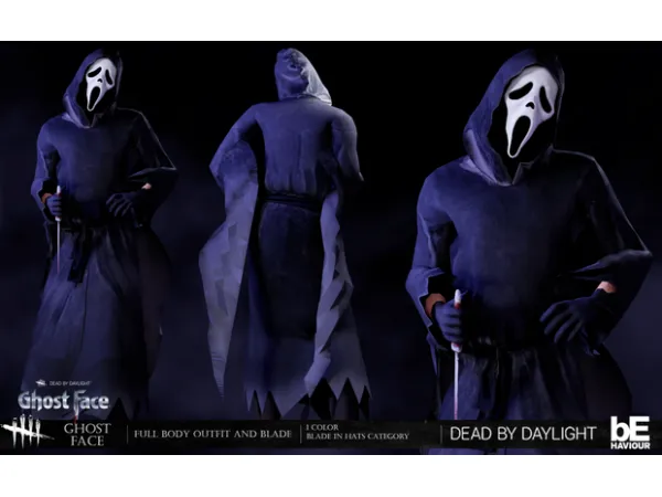 Dead by Daylight Ghost Face Full body Outfit and Blade by Mimoto-sims