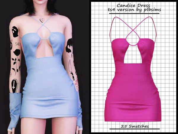 Alpha Candice Dress by plbsims - The Sims 4 Custom Content